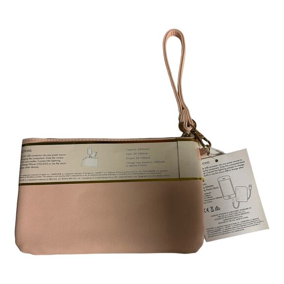 Adrienne Vittadini Charging Wallet Wristlet W/Detachable Strap Blush Pink NEW - Picture 2 of 3